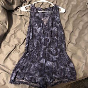 Navy blue paisley romper